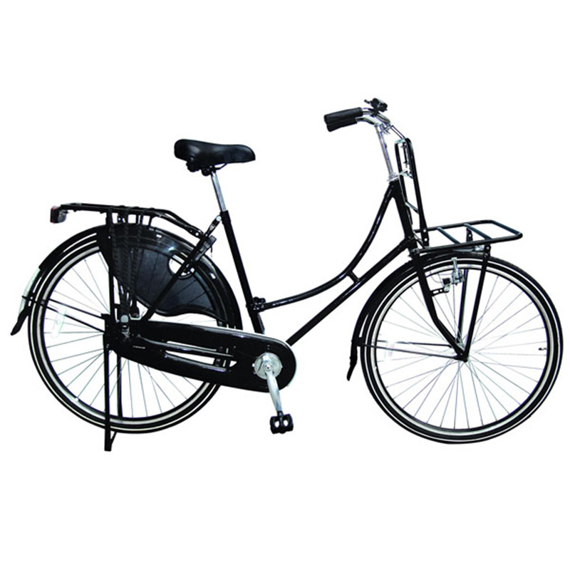 28"lady black oma bike with front carrier