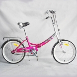 Russian pink folding bike with glass